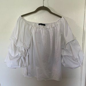Zara Puff Sleeve Blouse Top Small